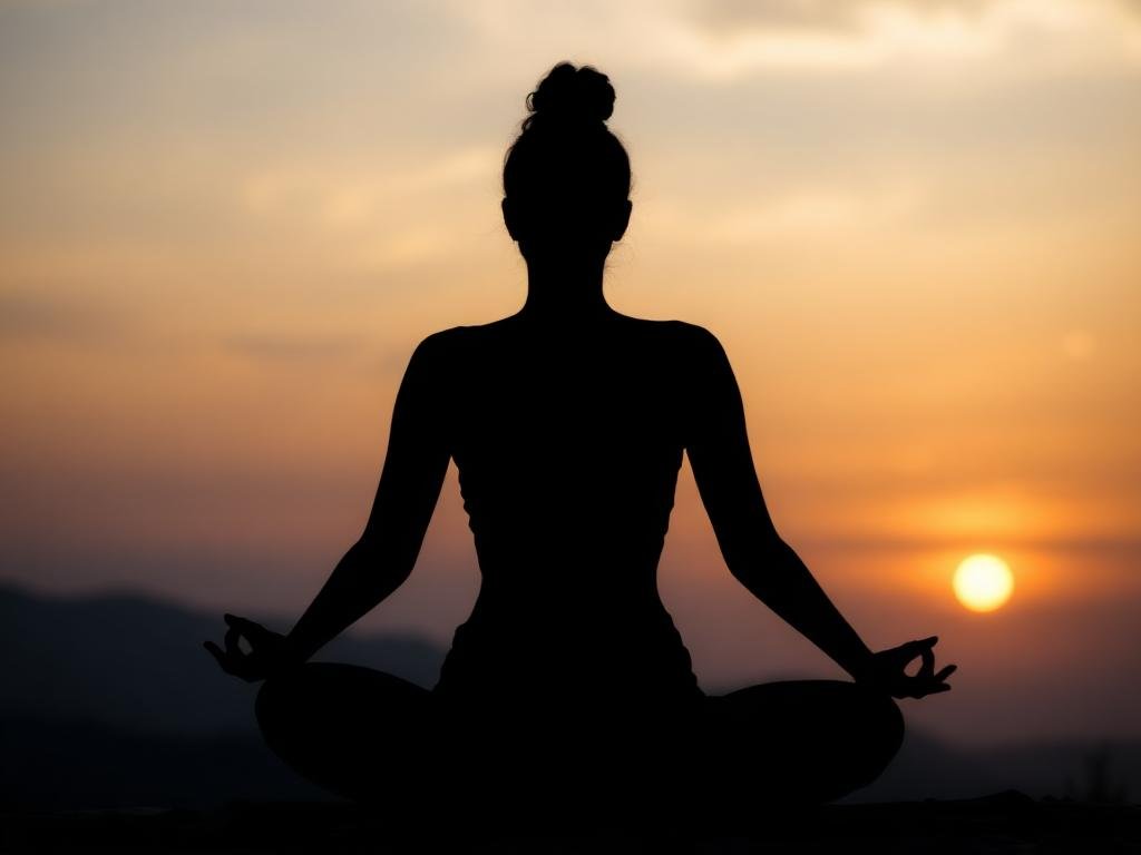 Yoga and meditation at sunrise